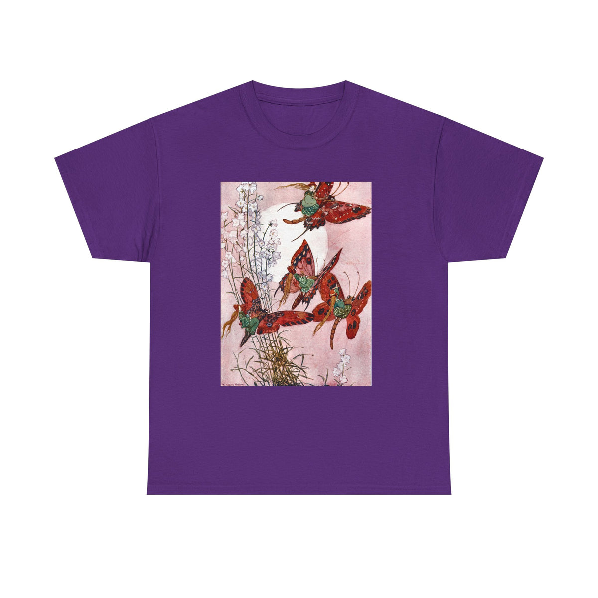 Hummingbird Flight Tee — Vintage Botanical Bird Art Cotton T-Shirt
