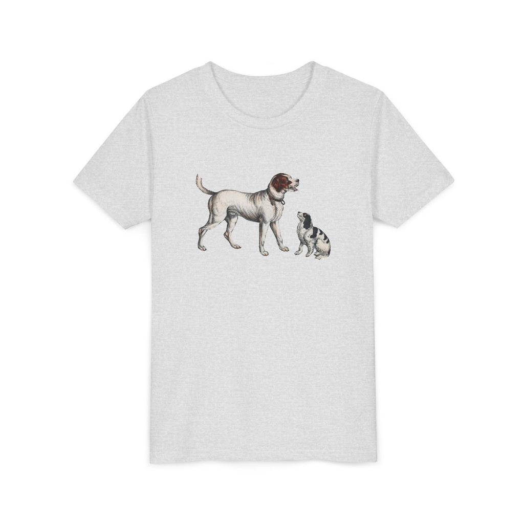 Youth Tee — Vintage Dog Illustration Kids T‑Shirt (Pointer & Puppy)