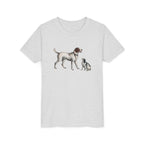 Youth Tee — Vintage Dog Illustration Kids T‑Shirt (Pointer & Puppy)
