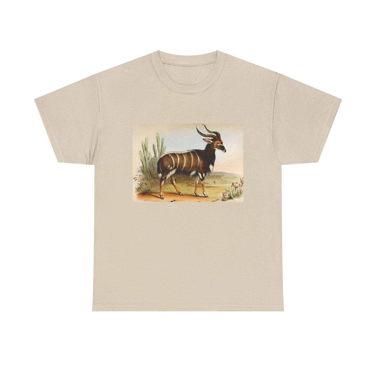 Vintage Bongo Antelope Illustration T-Shirt