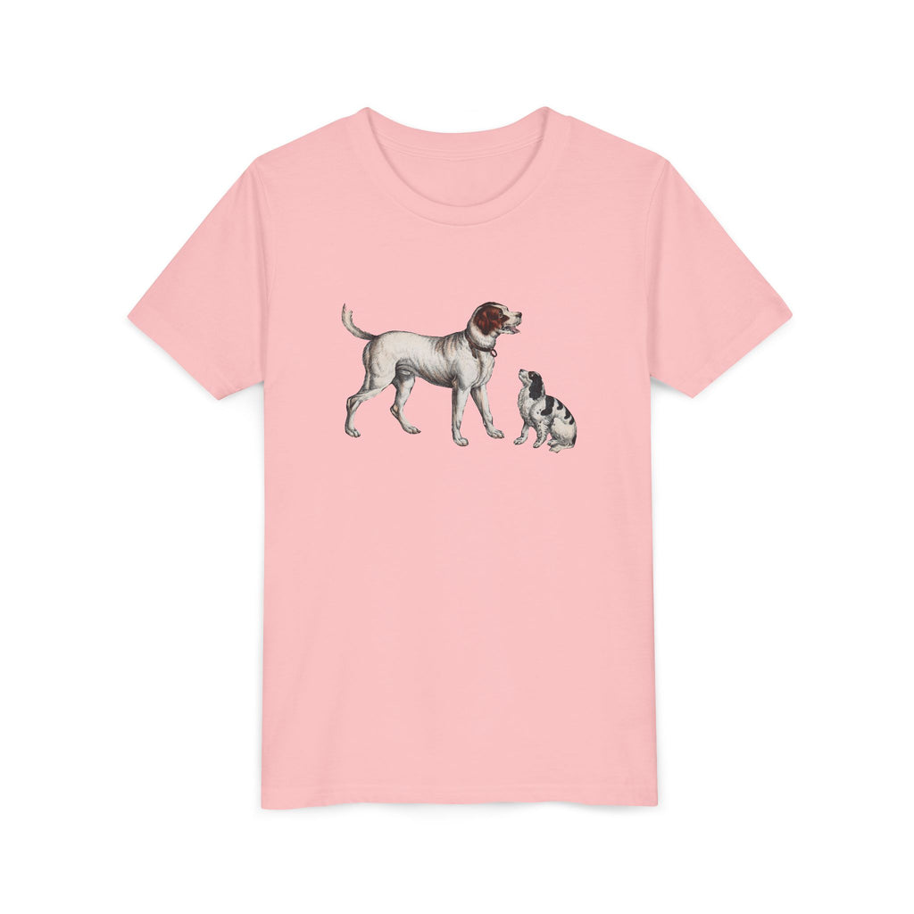 Youth Tee — Vintage Dog Illustration Kids T‑Shirt (Pointer & Puppy)