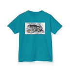 Kids T‑Shirt — Sleeping Cat with Kittens Illustration