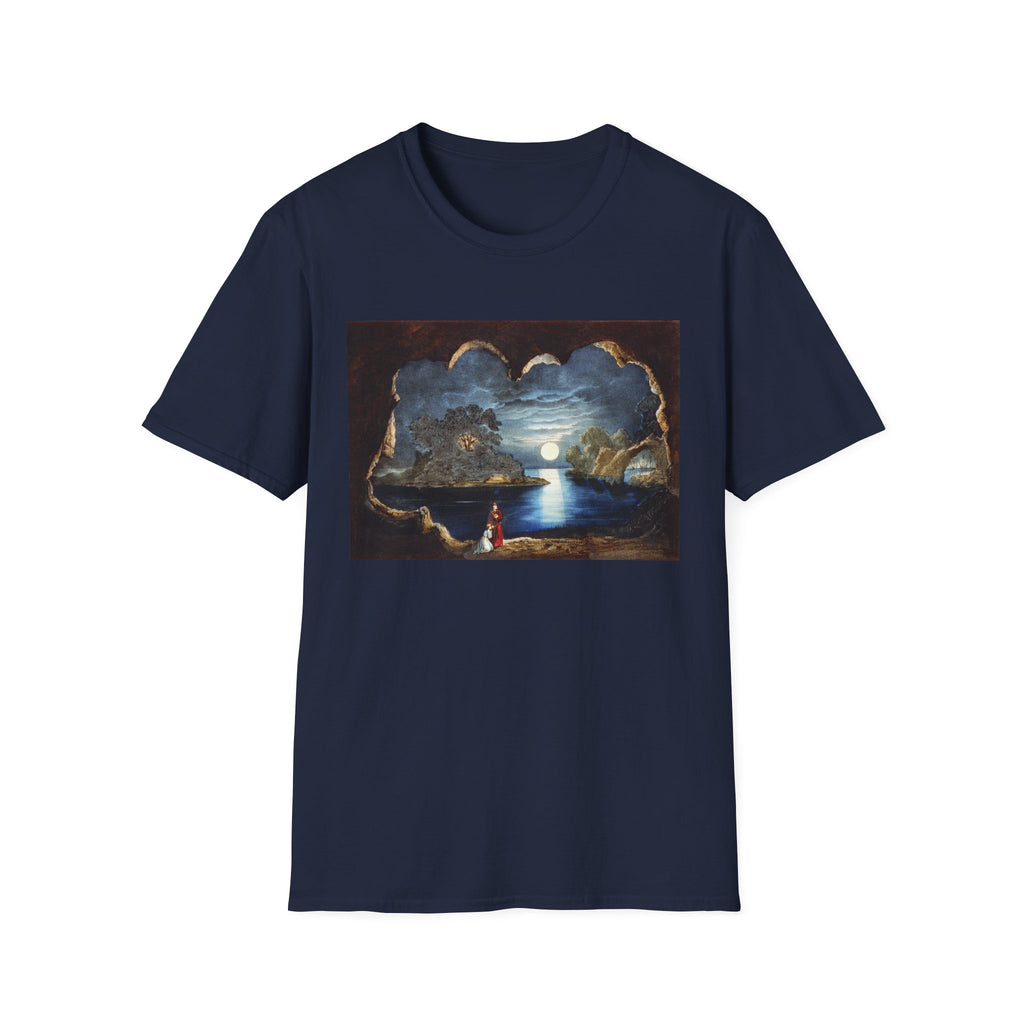 Moonlit Seaside T-Shirt — Romantic Coastal Nightscape Graphic Tee