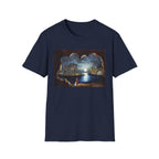 Moonlit Seaside T-Shirt — Romantic Coastal Nightscape Graphic Tee