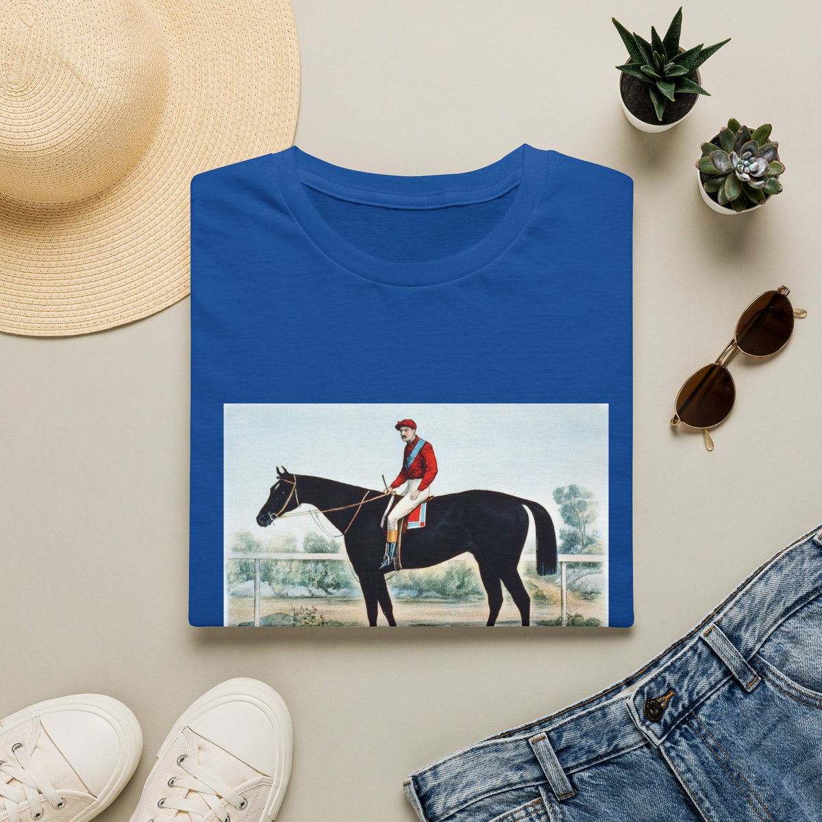 Horse Racing Jockey T-Shirt — Vintage Equestrian Print Tee