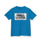 Kids T‑Shirt — Sleeping Cat with Kittens Illustration