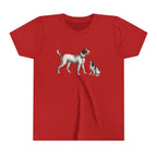 Youth Tee — Vintage Dog Illustration Kids T‑Shirt (Pointer & Puppy)