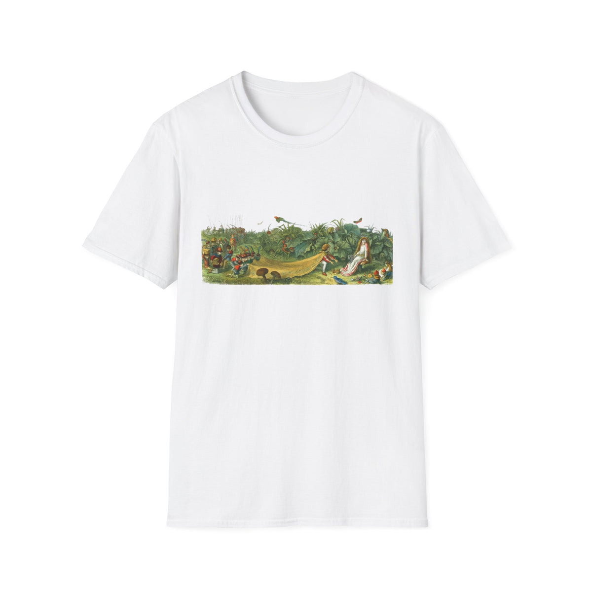 Vintage Botanical Landscape T-Shirt — Retro Garden Illustration Tee