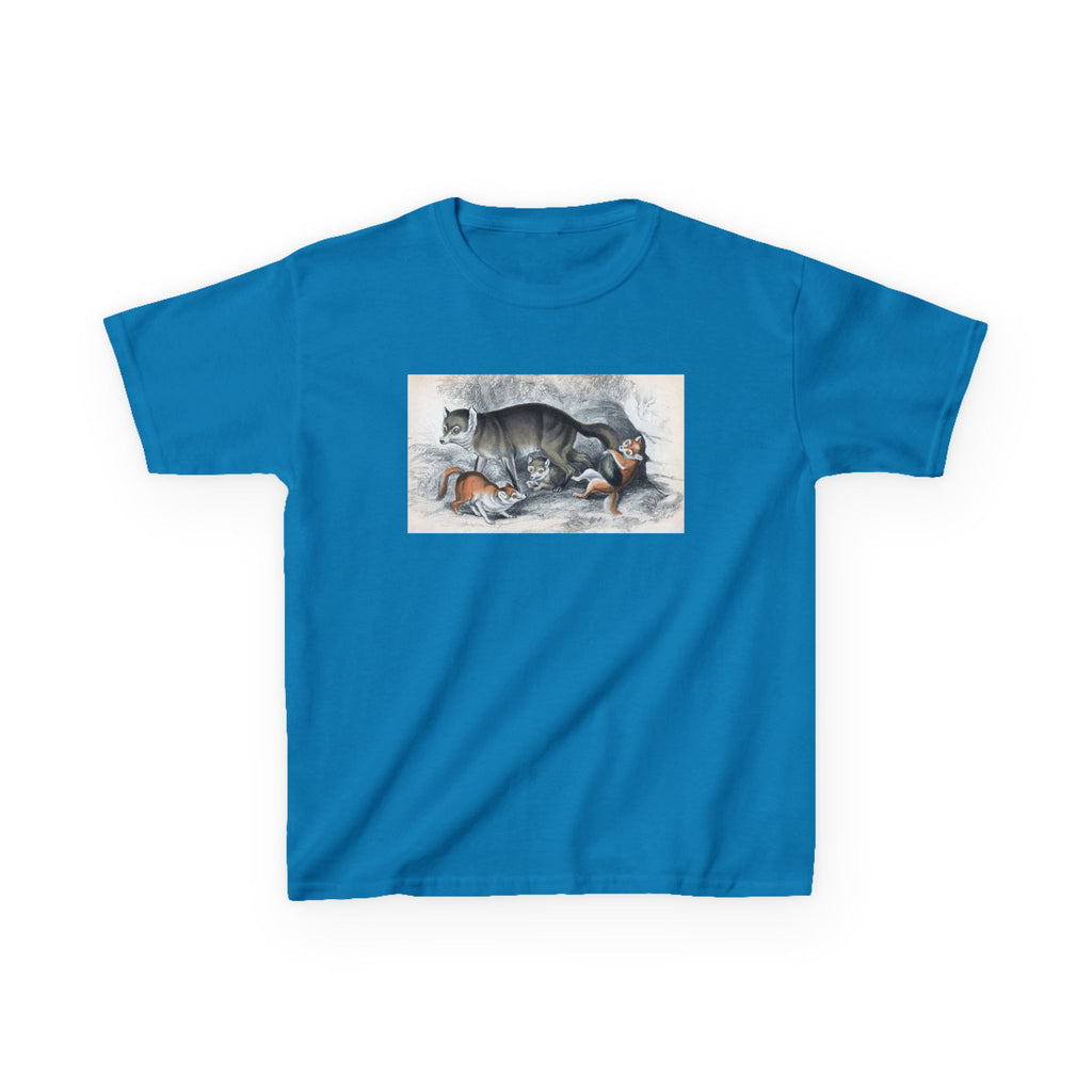 Kids T‑Shirt — Sleeping Cat with Kittens Illustration