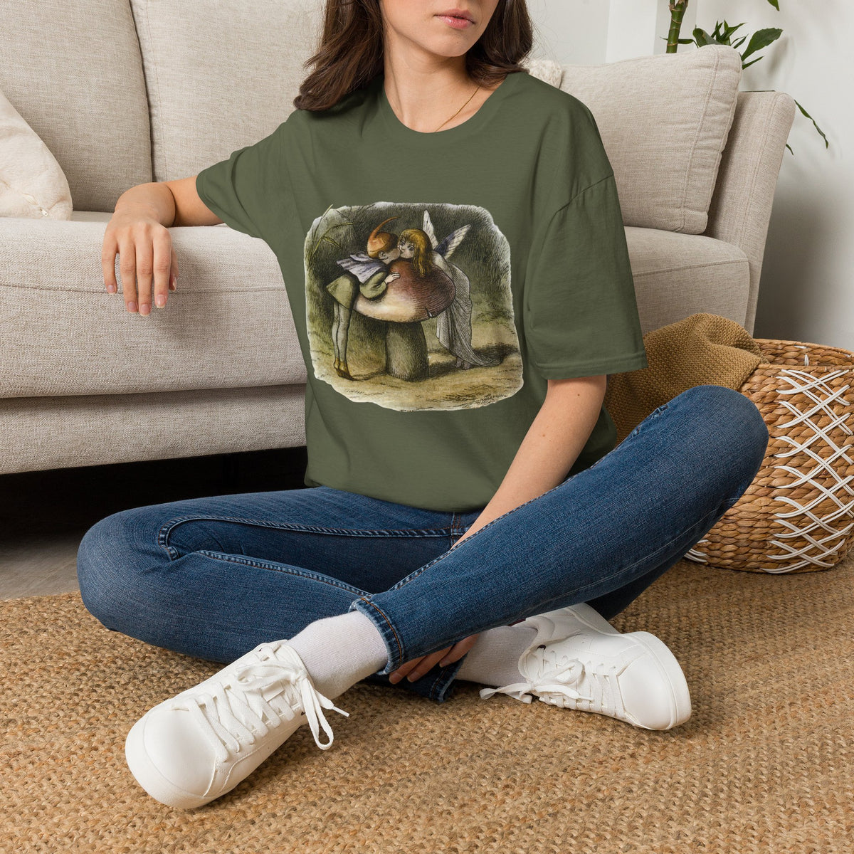 Angel Mushroom T-Shirt — Whimsical Woodland Fairy Illustration