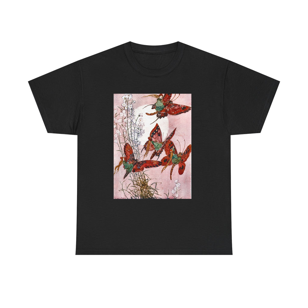 Hummingbird Flight Tee — Vintage Botanical Bird Art Cotton T-Shirt