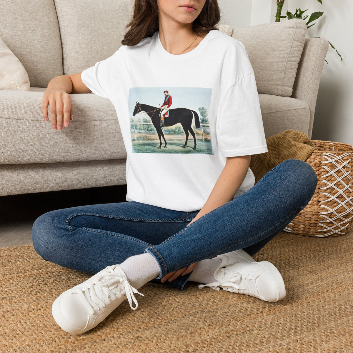 Horse Racing Jockey T-Shirt — Vintage Equestrian Print Tee