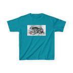 Kids T‑Shirt — Sleeping Cat with Kittens Illustration