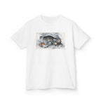 Kids T‑Shirt — Sleeping Cat with Kittens Illustration