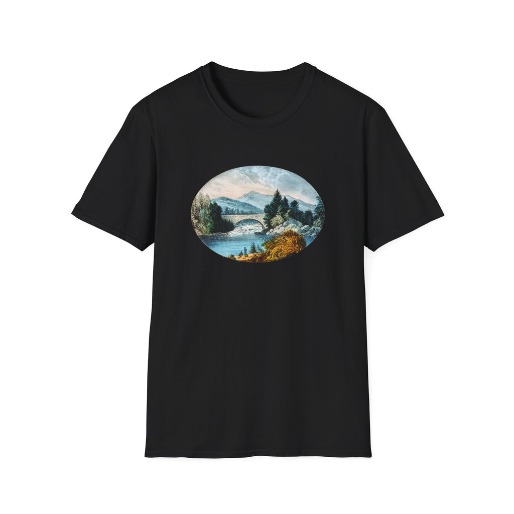 Scenic Mountain Lake T-Shirt — Vintage Nature Landscape Tee