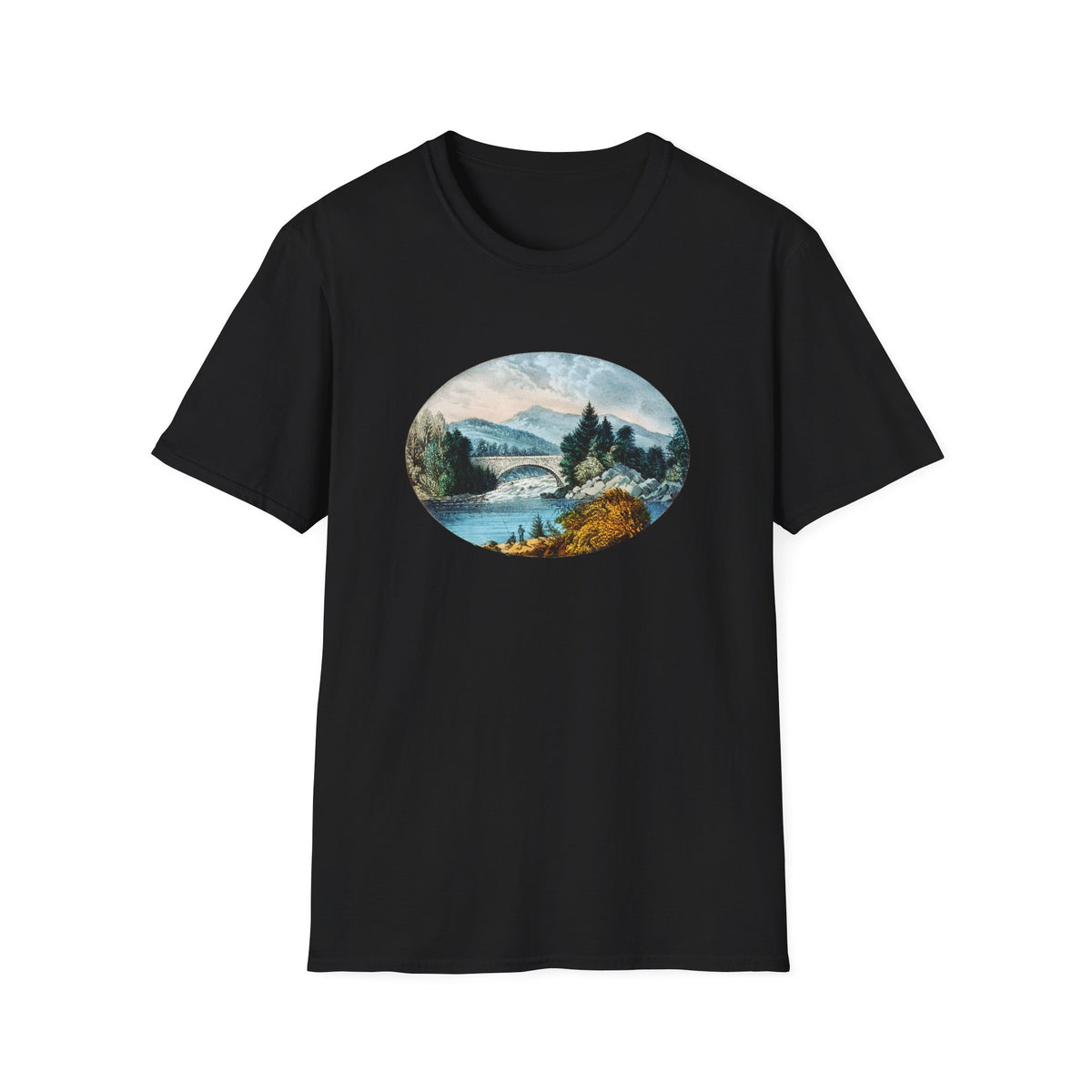 Scenic Mountain Lake T-Shirt — Vintage Nature Landscape Tee