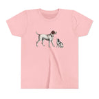 Youth Tee — Vintage Dog Illustration Kids T‑Shirt (Pointer & Puppy)