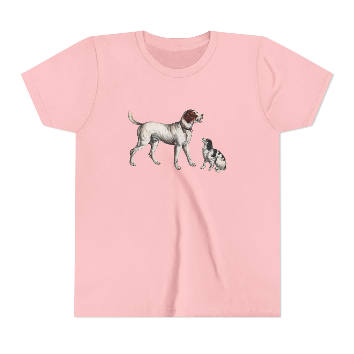 Youth Tee — Vintage Dog Illustration Kids T‑Shirt (Pointer & Puppy)