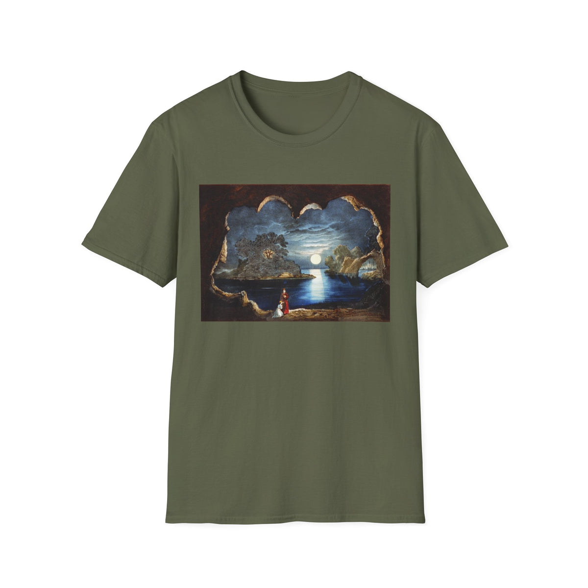 Moonlit Seaside T-Shirt — Romantic Coastal Nightscape Graphic Tee