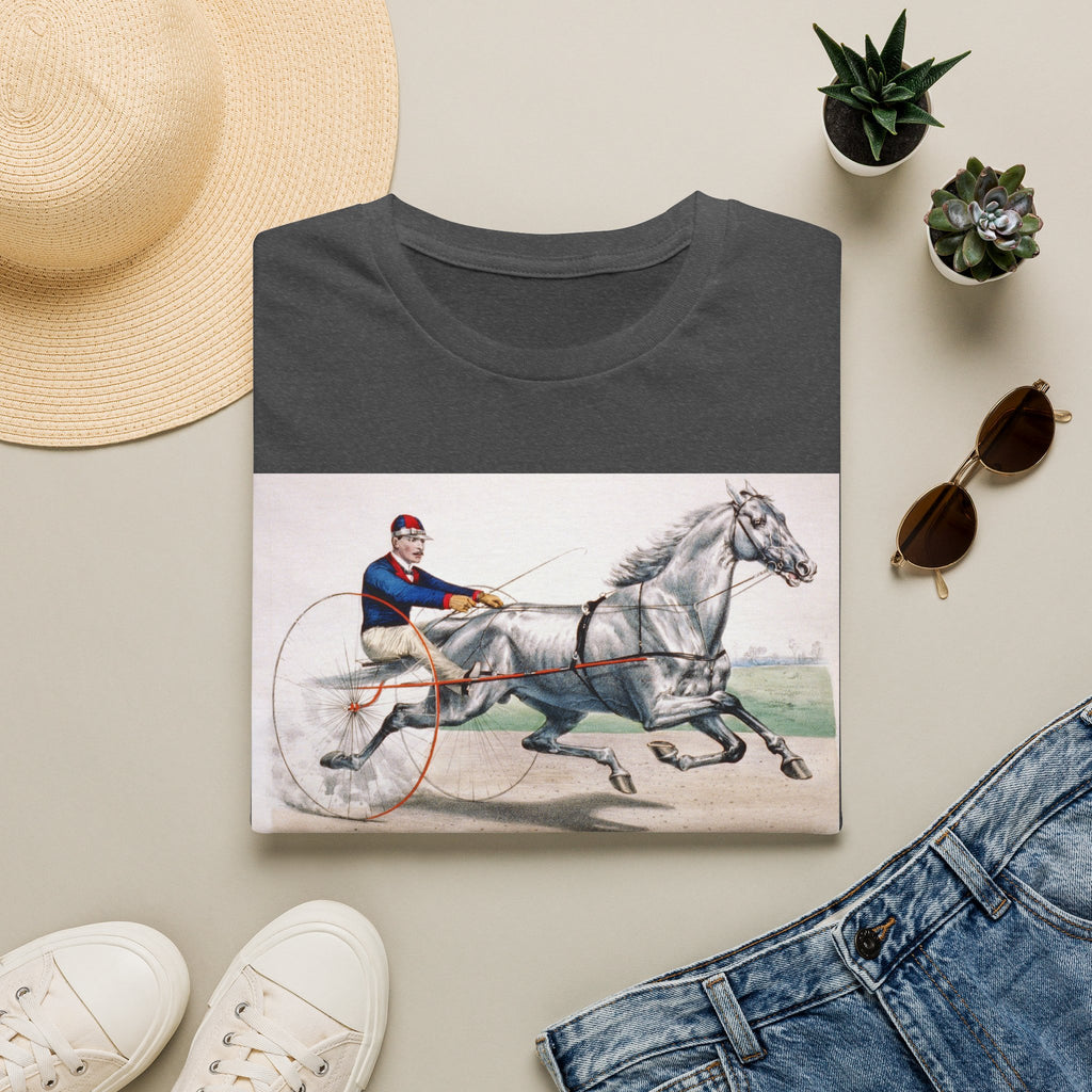 Horse Harness Racing T‑Shirt — Vintage Sulky Driver Illustration
