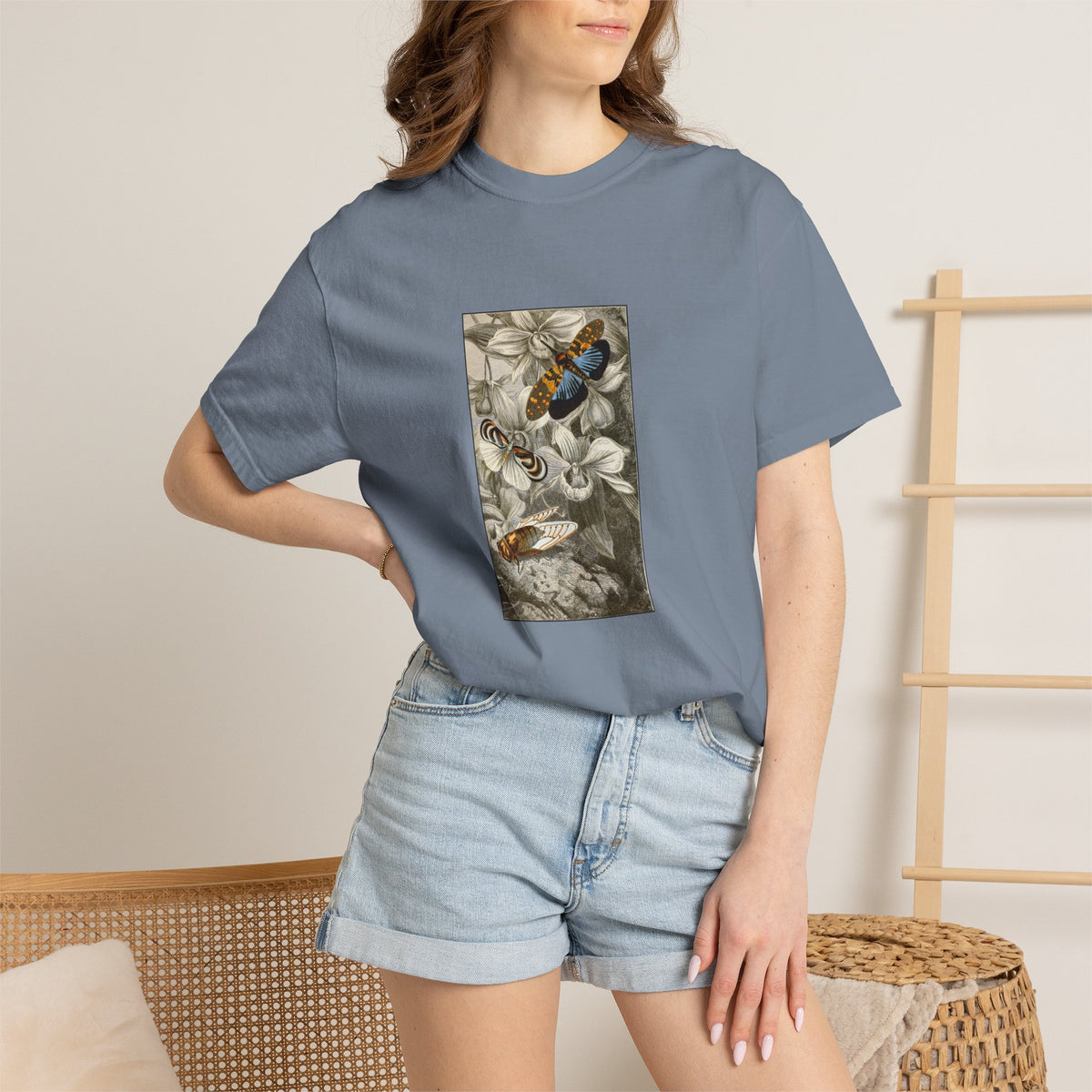 Birds and Blooms Tee — Vintage Floral Bird Illustration T-Shirt