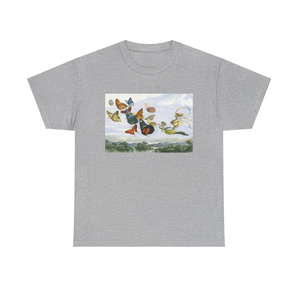 Butterfly Sky Graphic Tee — Vintage Butterflies Nature T‑Shirt