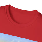 Vintage Harbor Scene T-Shirt — Nautical Coastal Landscape Tee