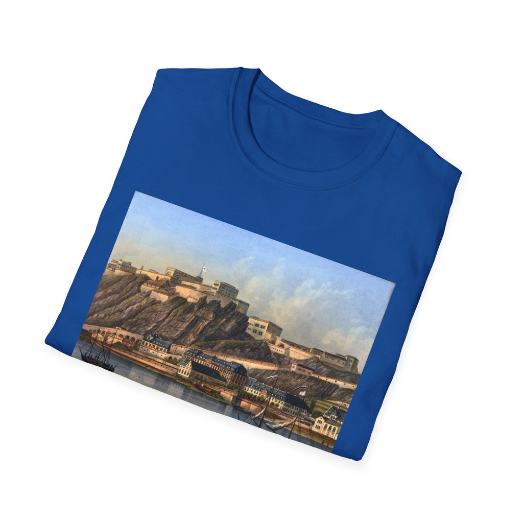 Vintage Harbor Scene T-Shirt — Nautical Coastal Landscape Tee