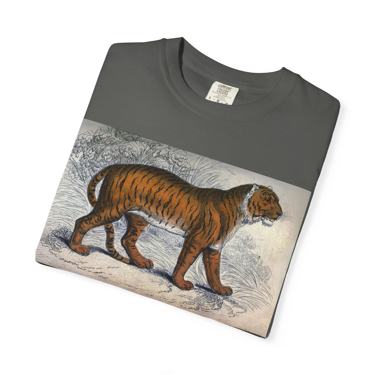 Vintage Tiger Dog Illustration T-Shirt — Retro Animal Art Tee