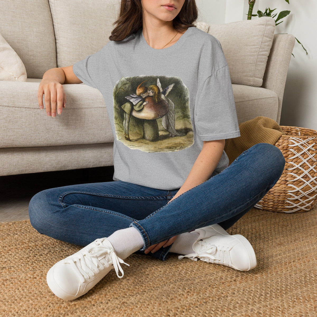 Angel Mushroom T-Shirt — Whimsical Woodland Fairy Illustration