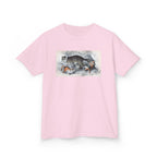 Kids T‑Shirt — Sleeping Cat with Kittens Illustration