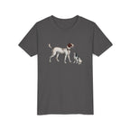 Youth Tee — Vintage Dog Illustration Kids T‑Shirt (Pointer & Puppy)