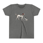 Youth Tee — Vintage Dog Illustration Kids T‑Shirt (Pointer & Puppy)