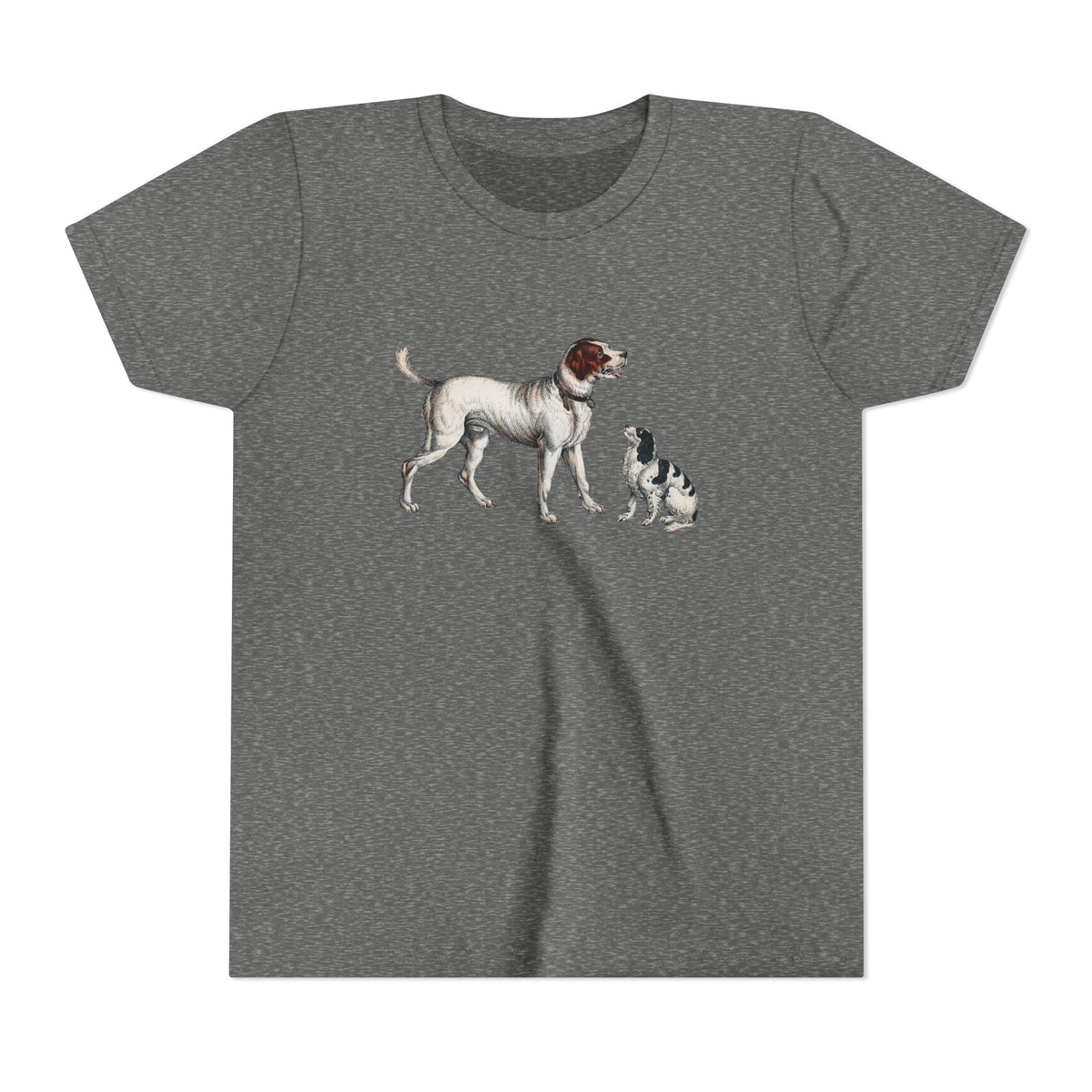 Youth Tee — Vintage Dog Illustration Kids T‑Shirt (Pointer & Puppy)