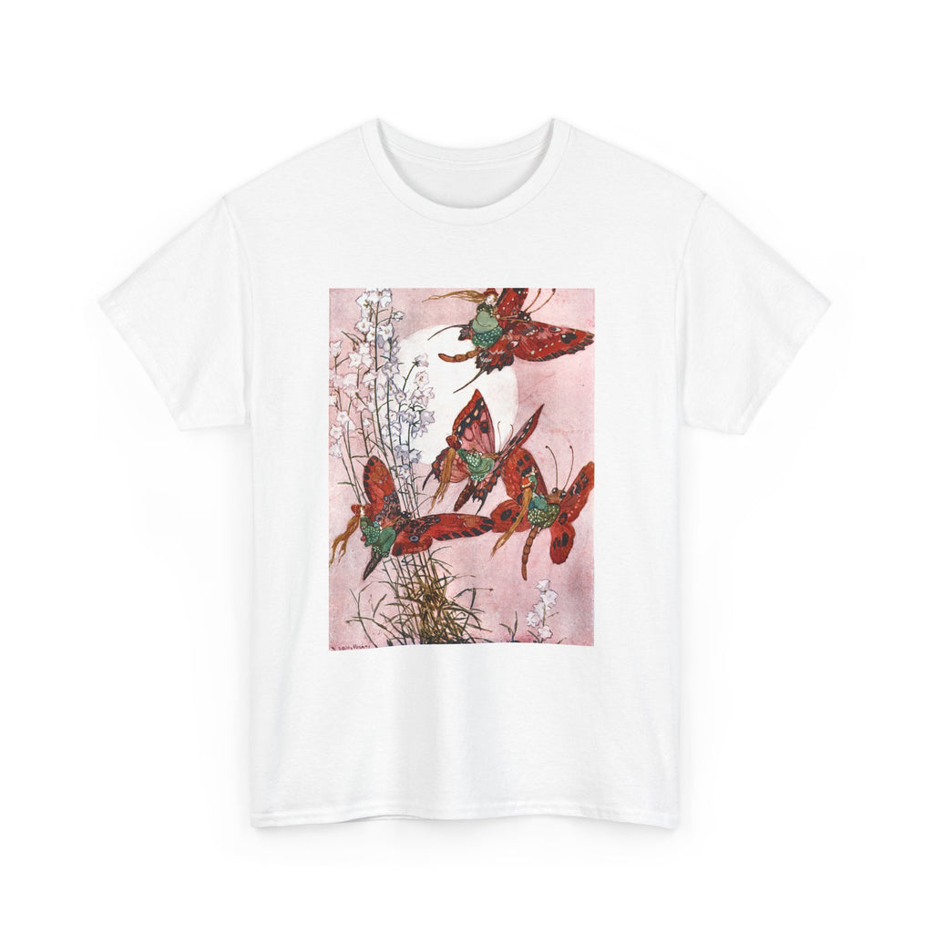 Hummingbird Flight Tee — Vintage Botanical Bird Art Cotton T-Shirt