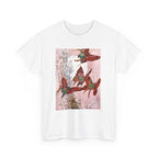 Hummingbird Flight Tee — Vintage Botanical Bird Art Cotton T-Shirt