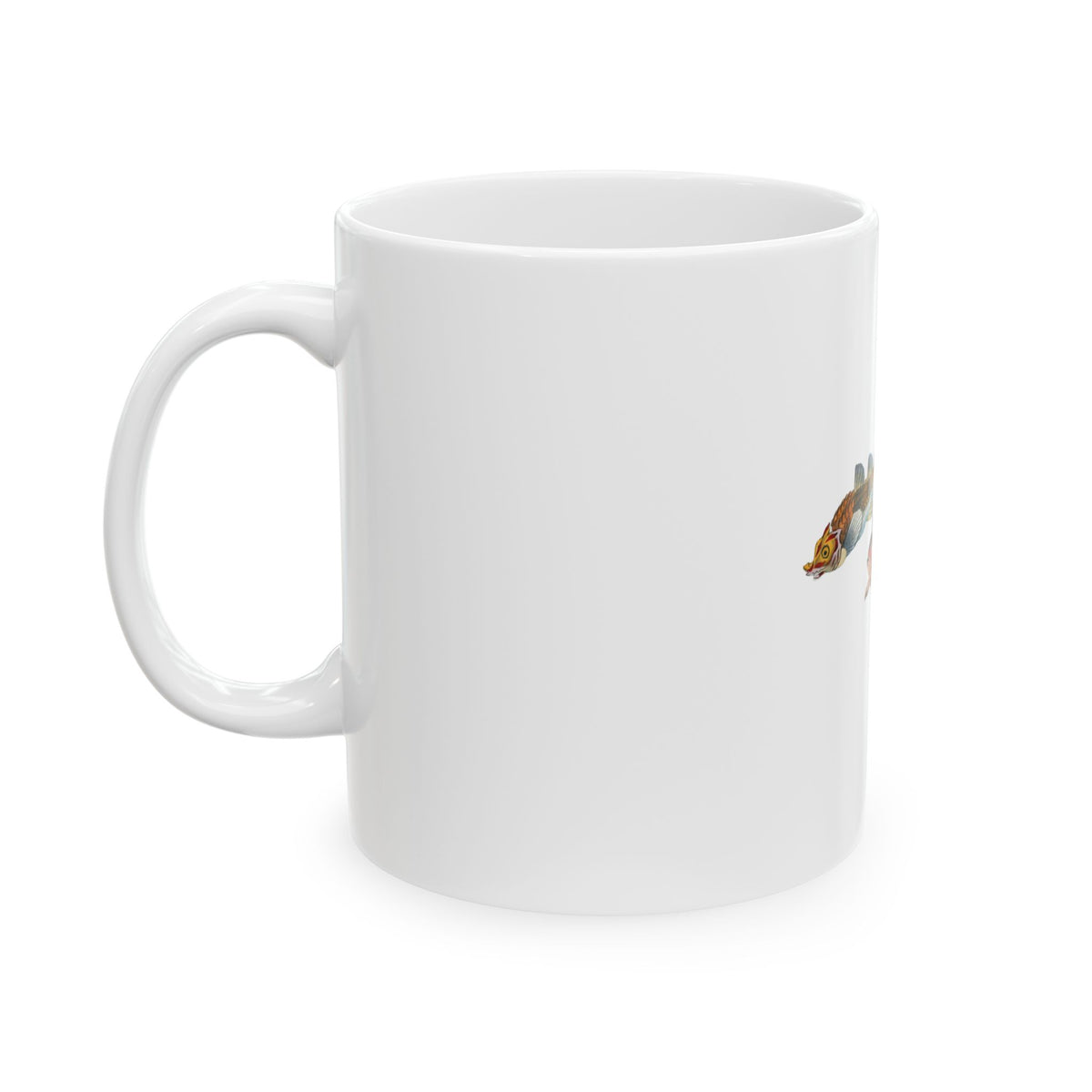 Vintage Fish Illustration Ceramic Mug – Coastal Fisherman Coffee Cup (11oz/15oz)