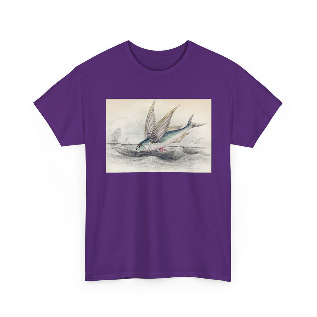 Vintage Flying Fish Tee – Nautical Art Graphic T-Shirt