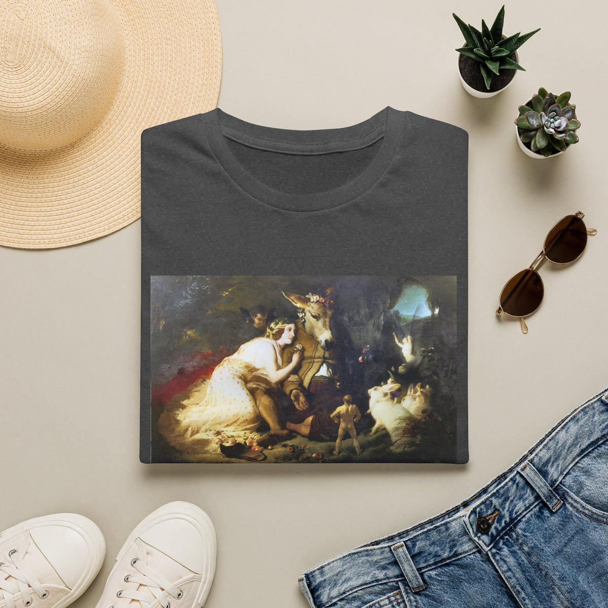 Classical Pastoral Art T-Shirt — Vintage Romantic Painting Print