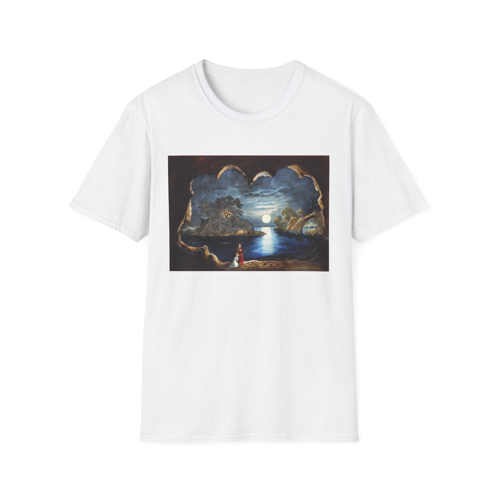 Moonlit Seaside T-Shirt — Romantic Coastal Nightscape Graphic Tee