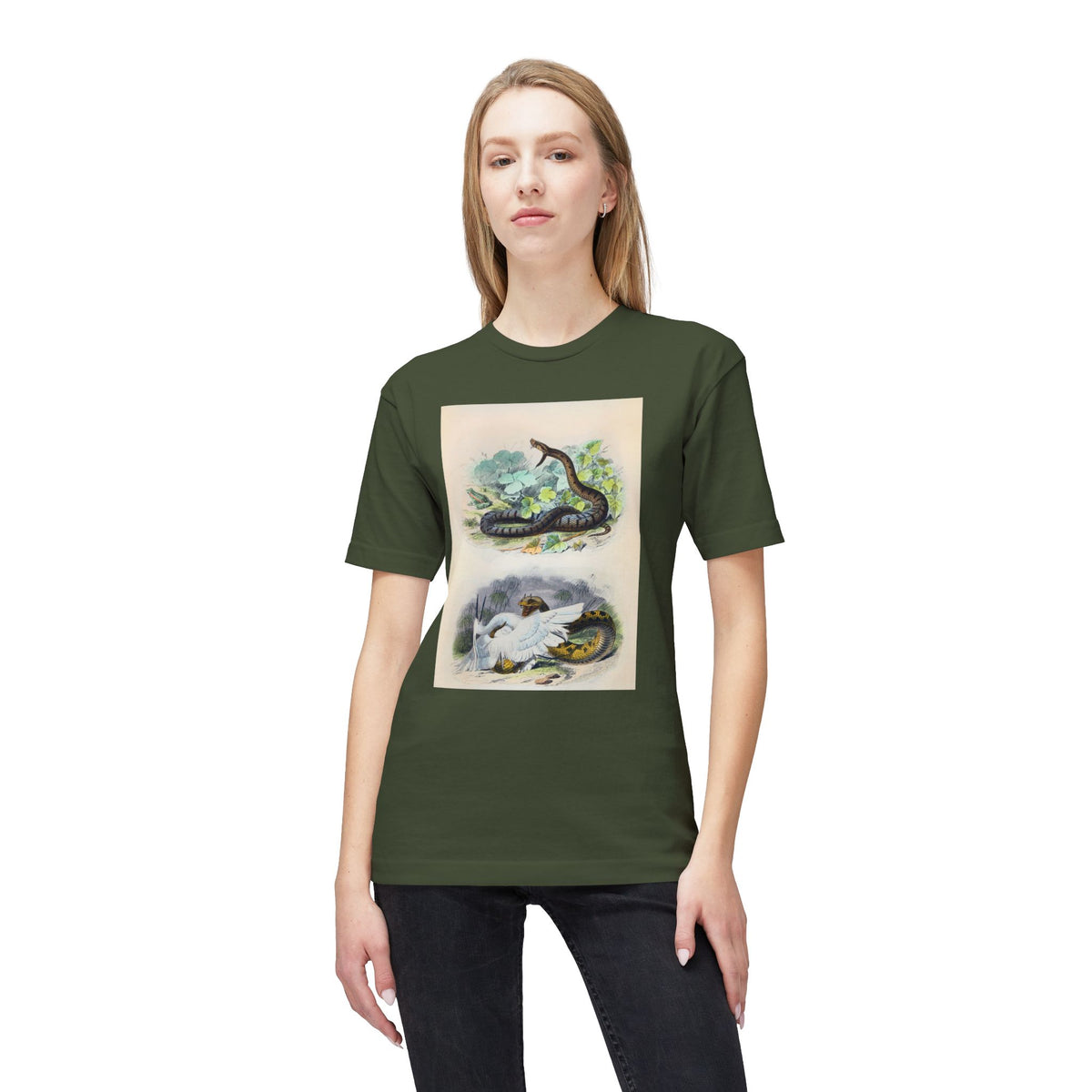 Vintage Snake and Dove Illustration T-Shirt