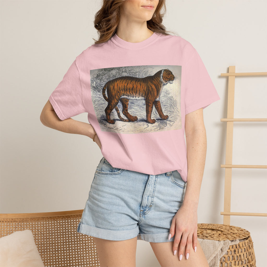Vintage Tiger Dog Illustration T-Shirt — Retro Animal Art Tee