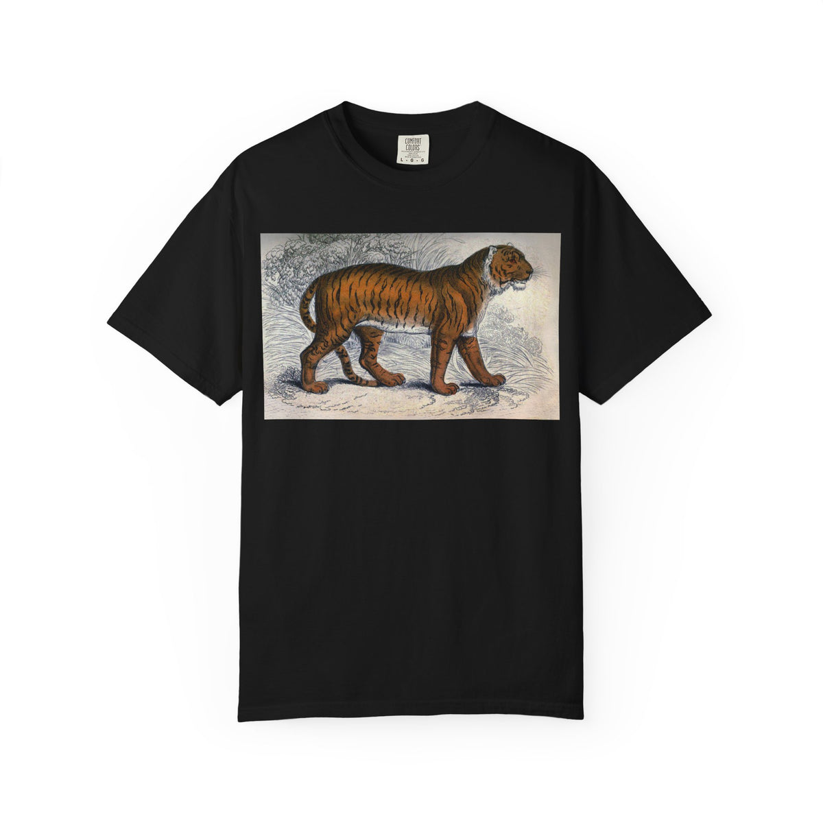 Vintage Tiger Dog Illustration T-Shirt — Retro Animal Art Tee