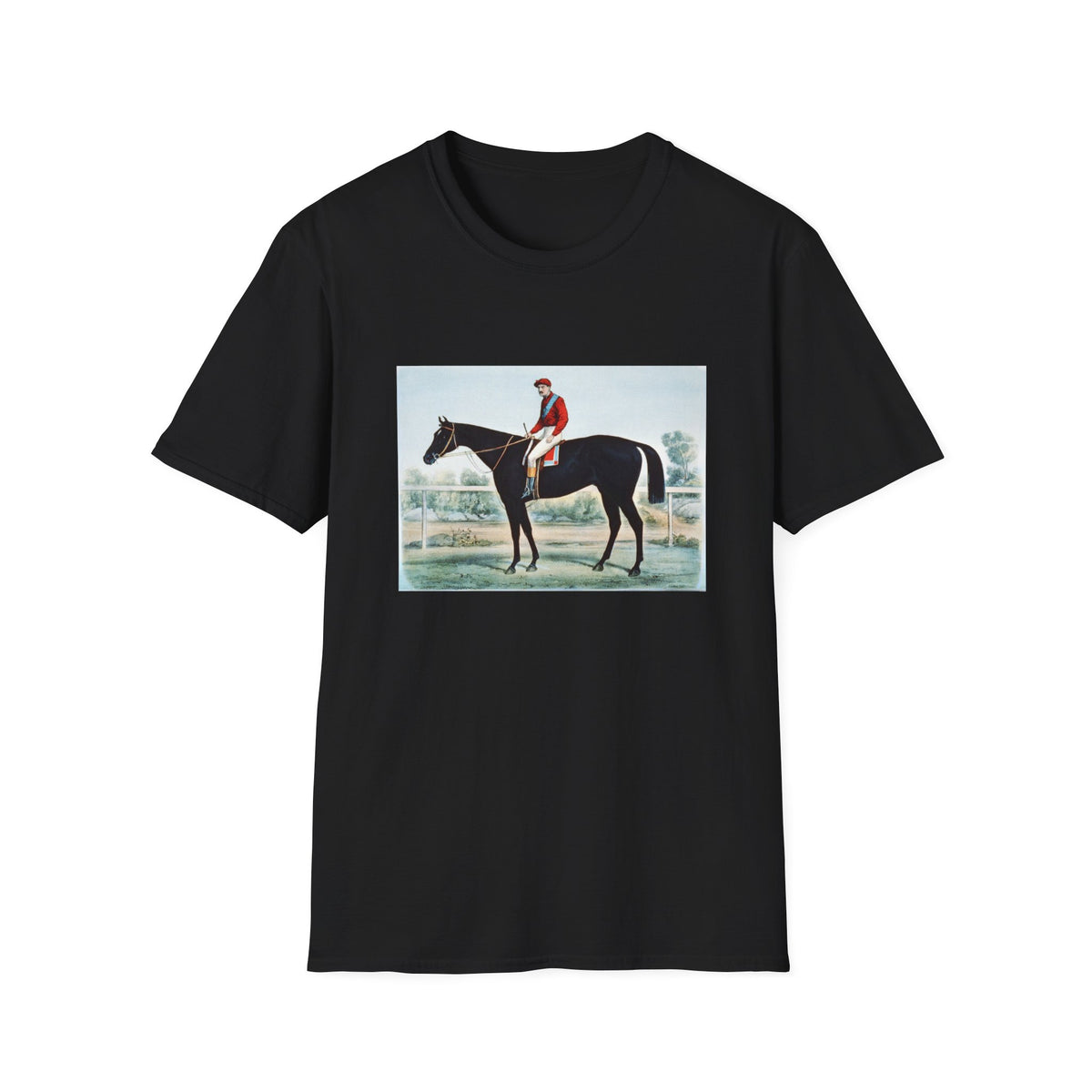 Horse Racing Jockey T-Shirt — Vintage Equestrian Print Tee