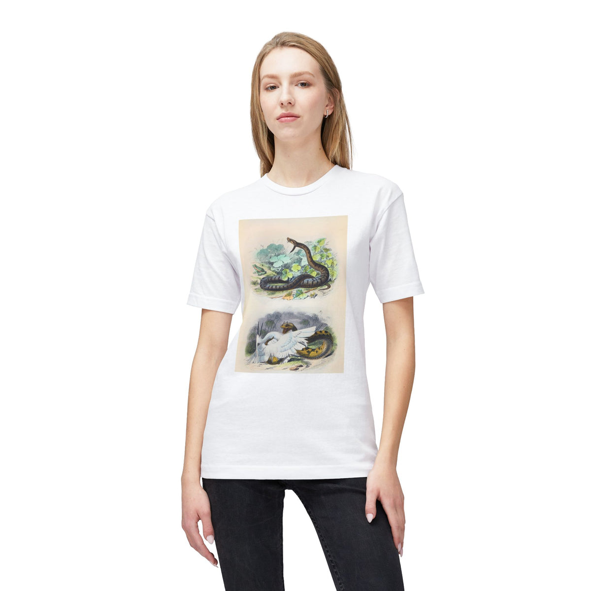 Vintage Snake and Dove Illustration T-Shirt