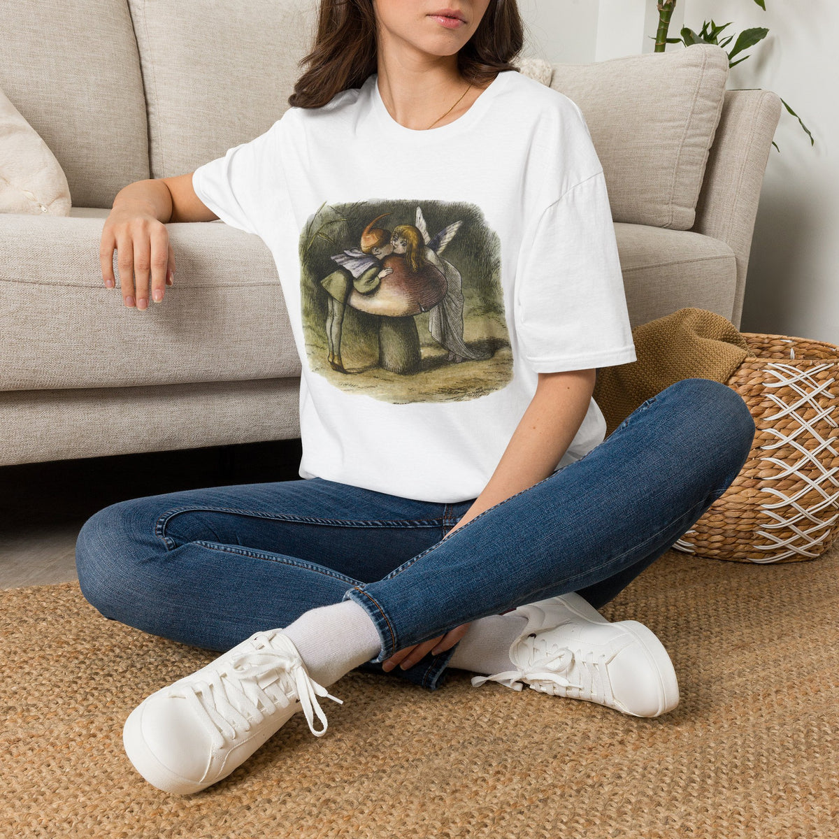 Angel Mushroom T-Shirt — Whimsical Woodland Fairy Illustration