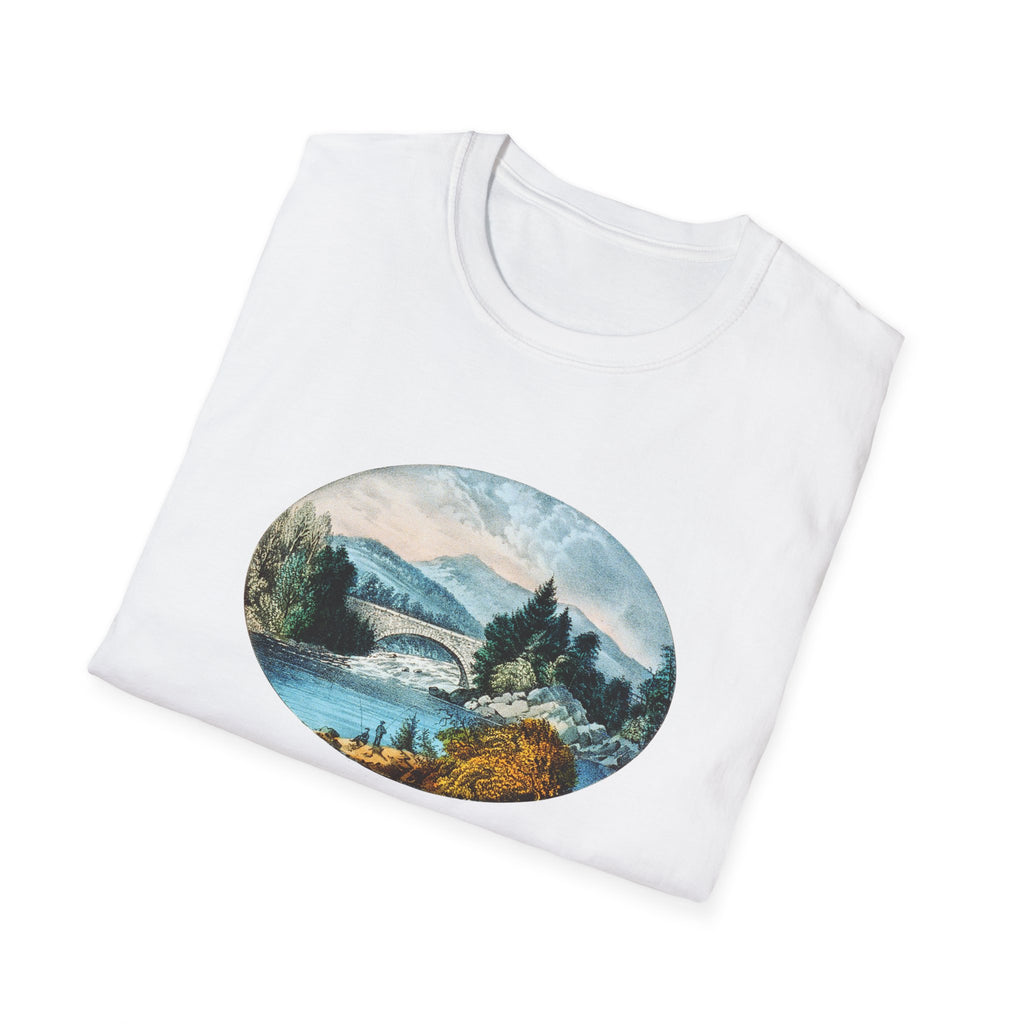 Scenic Mountain Lake T-Shirt — Vintage Nature Landscape Tee