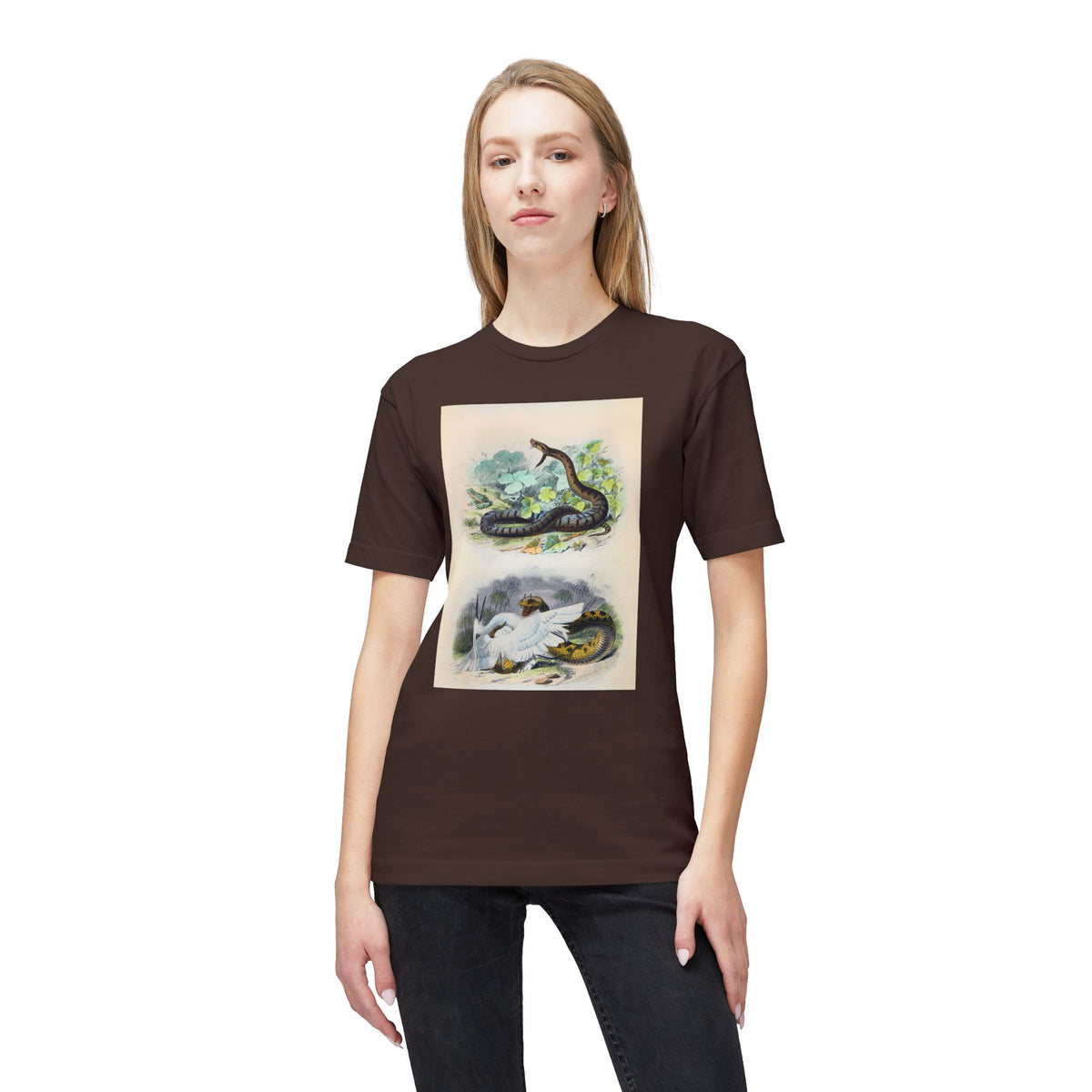 Vintage Snake and Dove Illustration T-Shirt