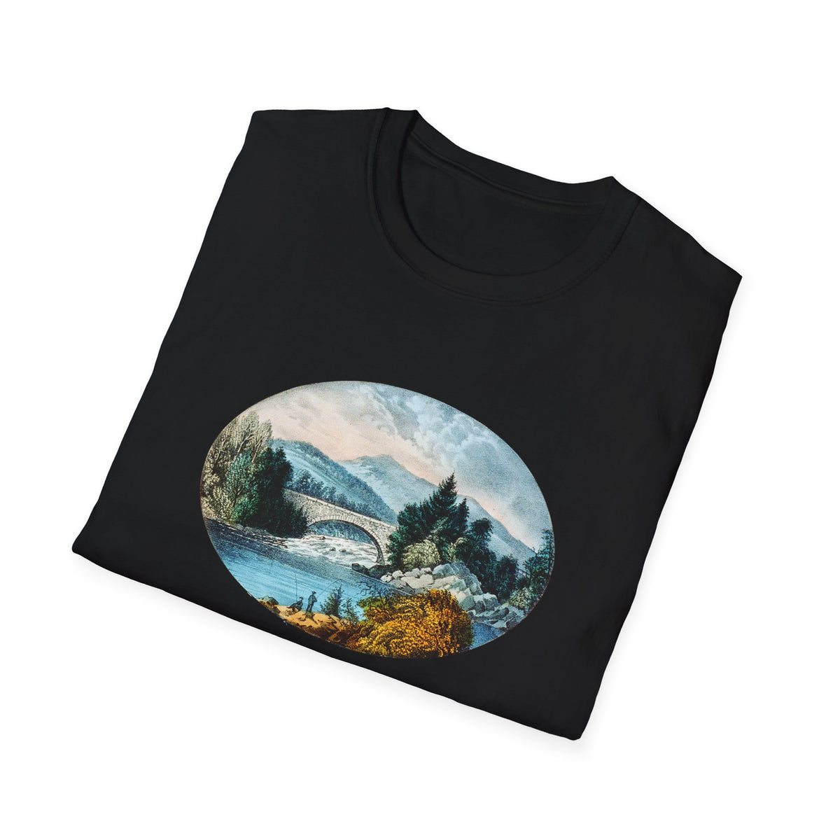 Scenic Mountain Lake T-Shirt — Vintage Nature Landscape Tee