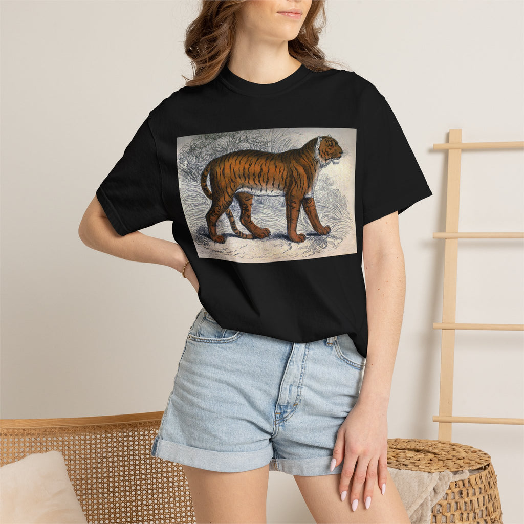Vintage Tiger Dog Illustration T-Shirt — Retro Animal Art Tee